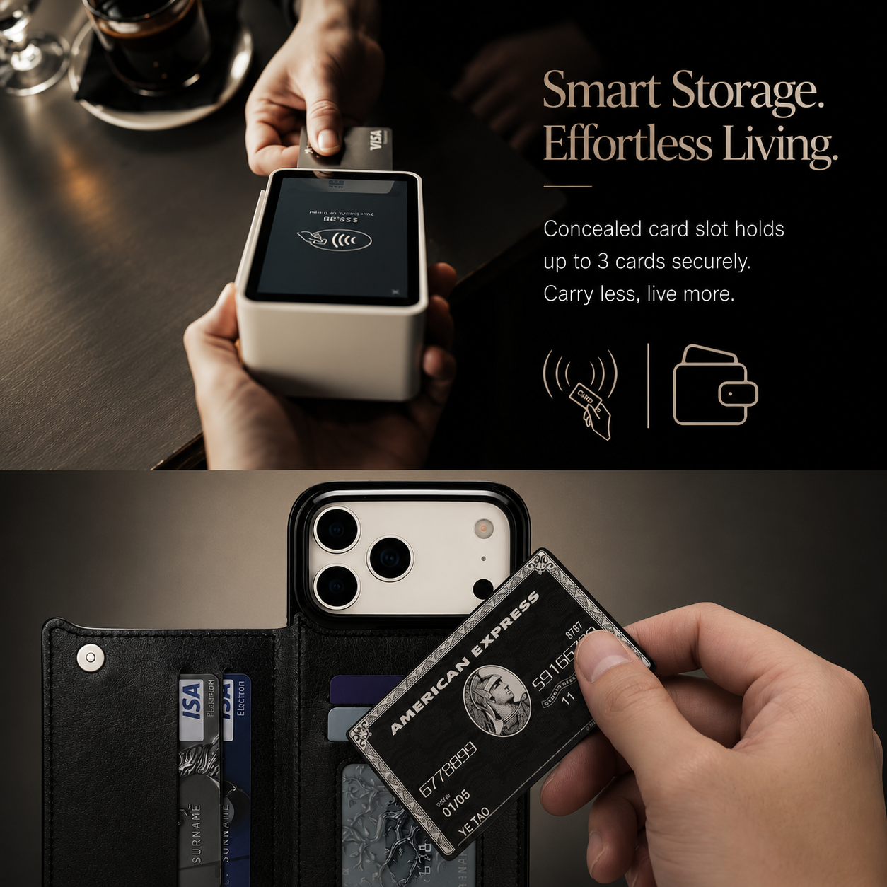 Premium iPhone Case Magnetic Flip Wallet Cover Faux Leather Card Holder Kickstand Shockproof Full Protection