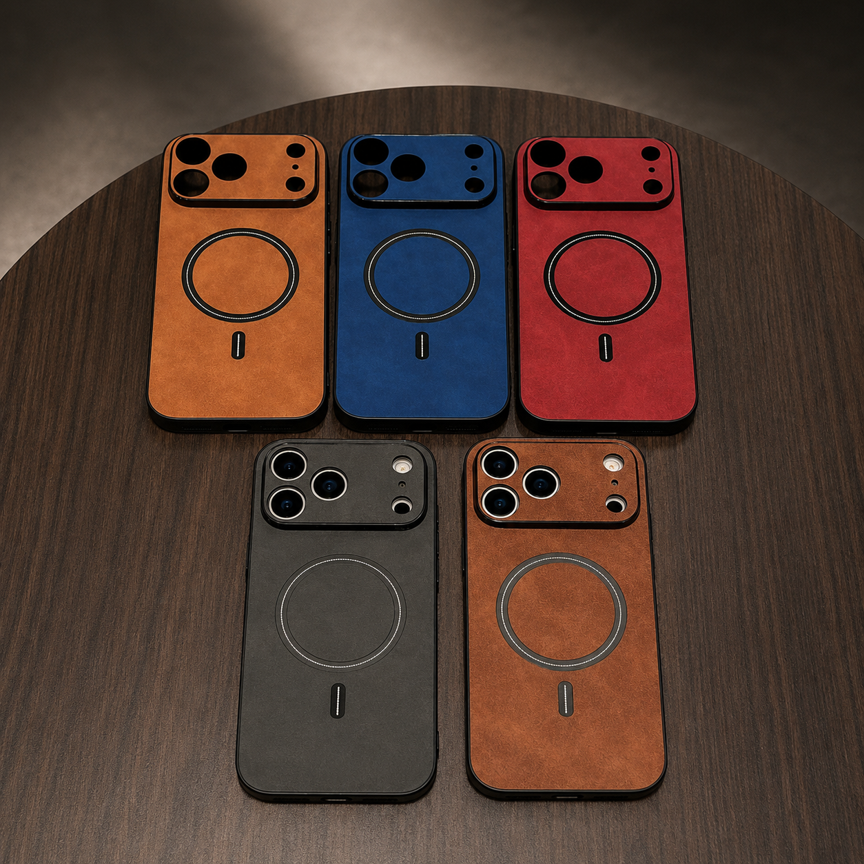 Premium iPhone Case Magnetic Leather Cover MagSafe Compatible Wireless Charging Shockproof Slim Full Coverage