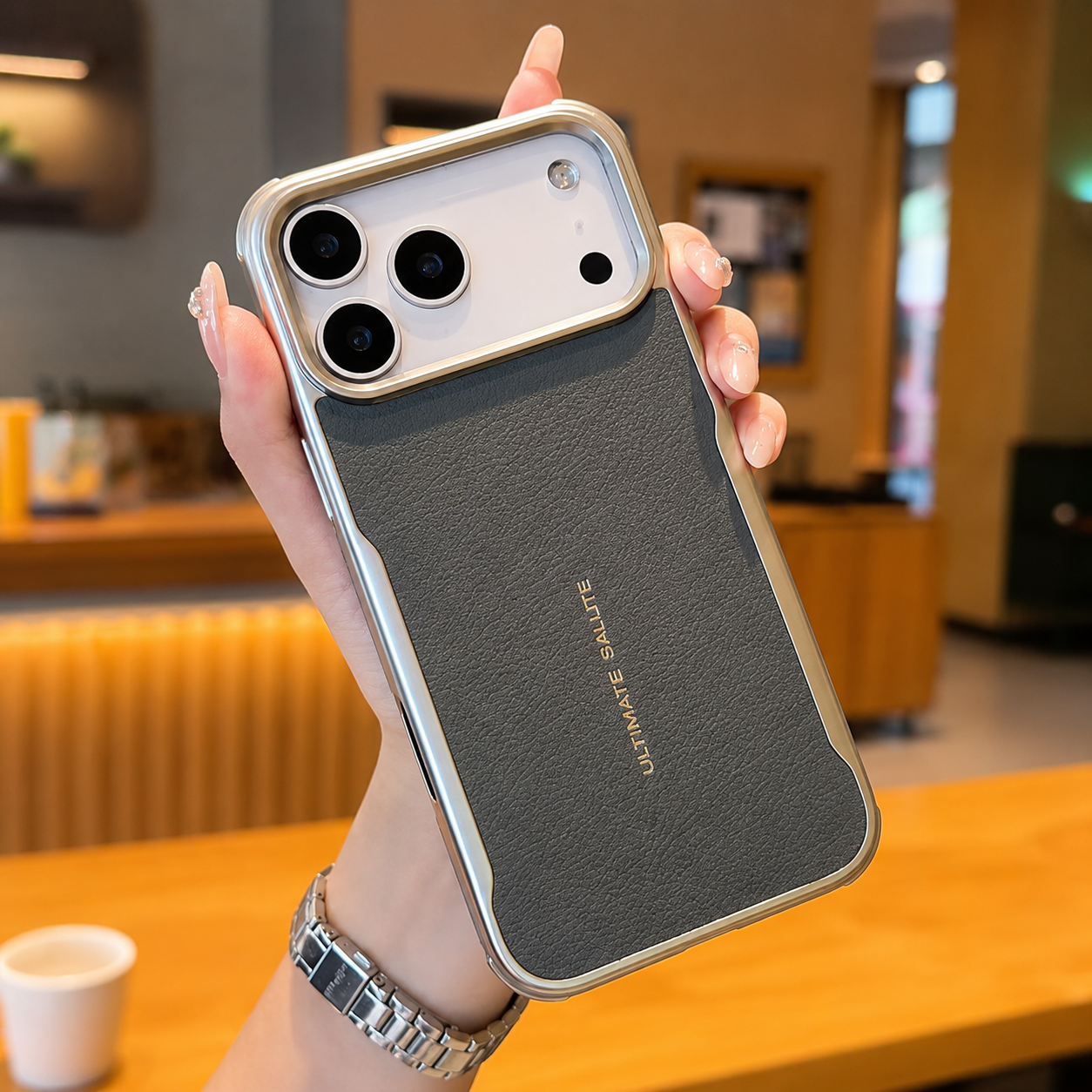 Premium iPhone Case Magnetic PU Leather Cover Metal Frame Shockproof Luxury Protective Case