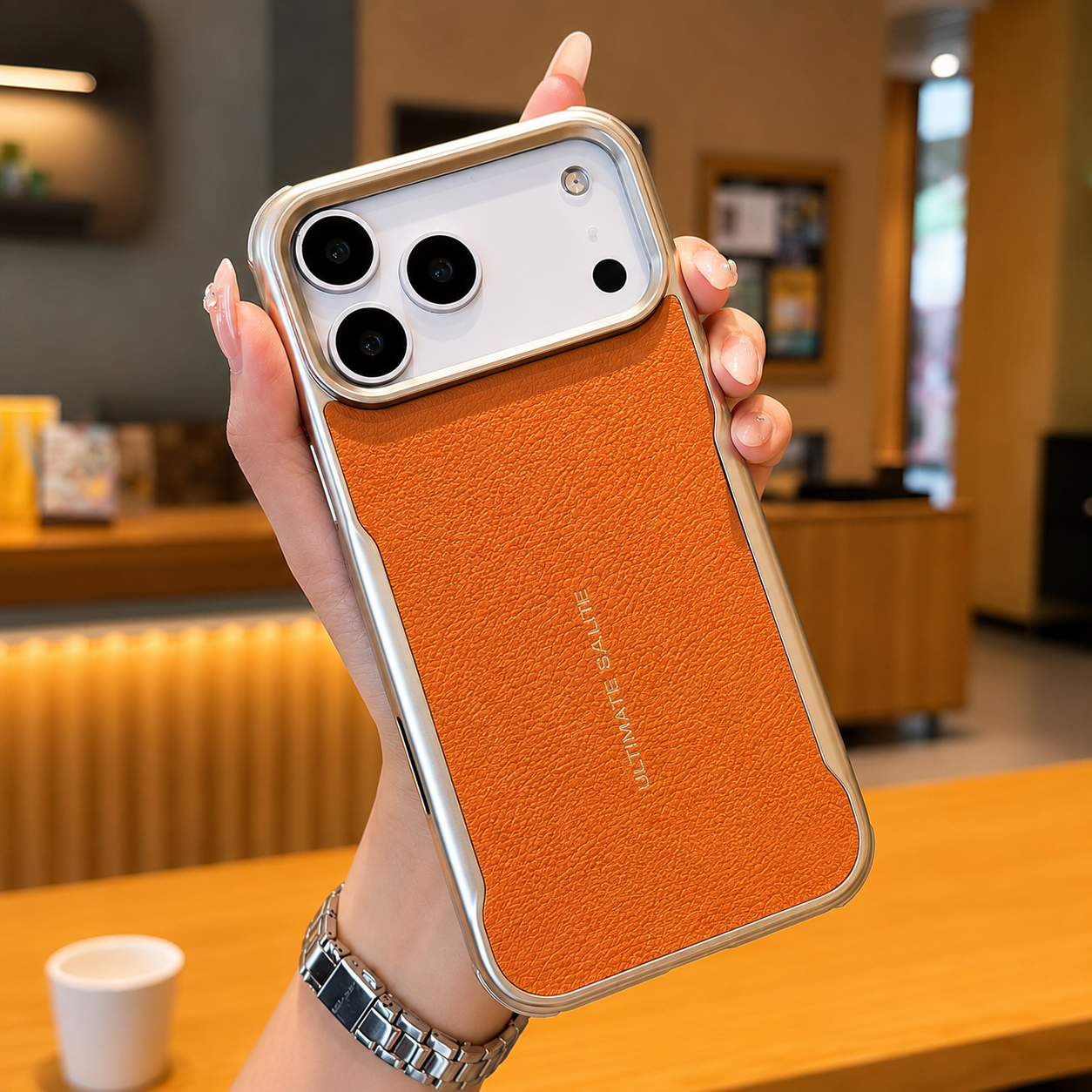 Premium iPhone Case Magnetic PU Leather Cover Metal Frame Shockproof Luxury Protective Case