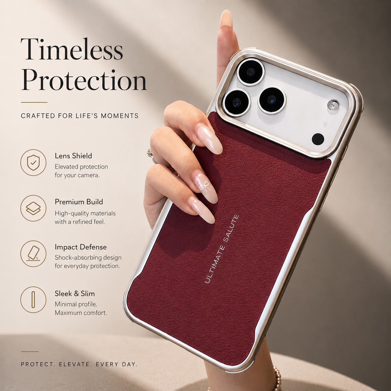 Premium iPhone Case Magnetic PU Leather Cover Metal Frame Shockproof Luxury Protective Case