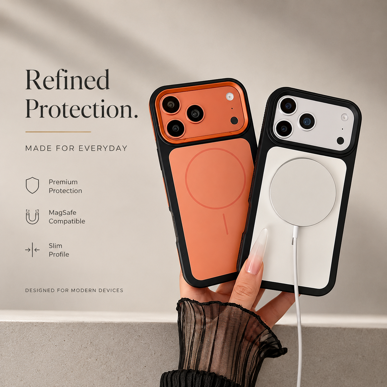 Premium iPhone Case Matte Frosted MagSafe Compatible Magnetic Armor Cover Shockproof PC TPU Protective Case