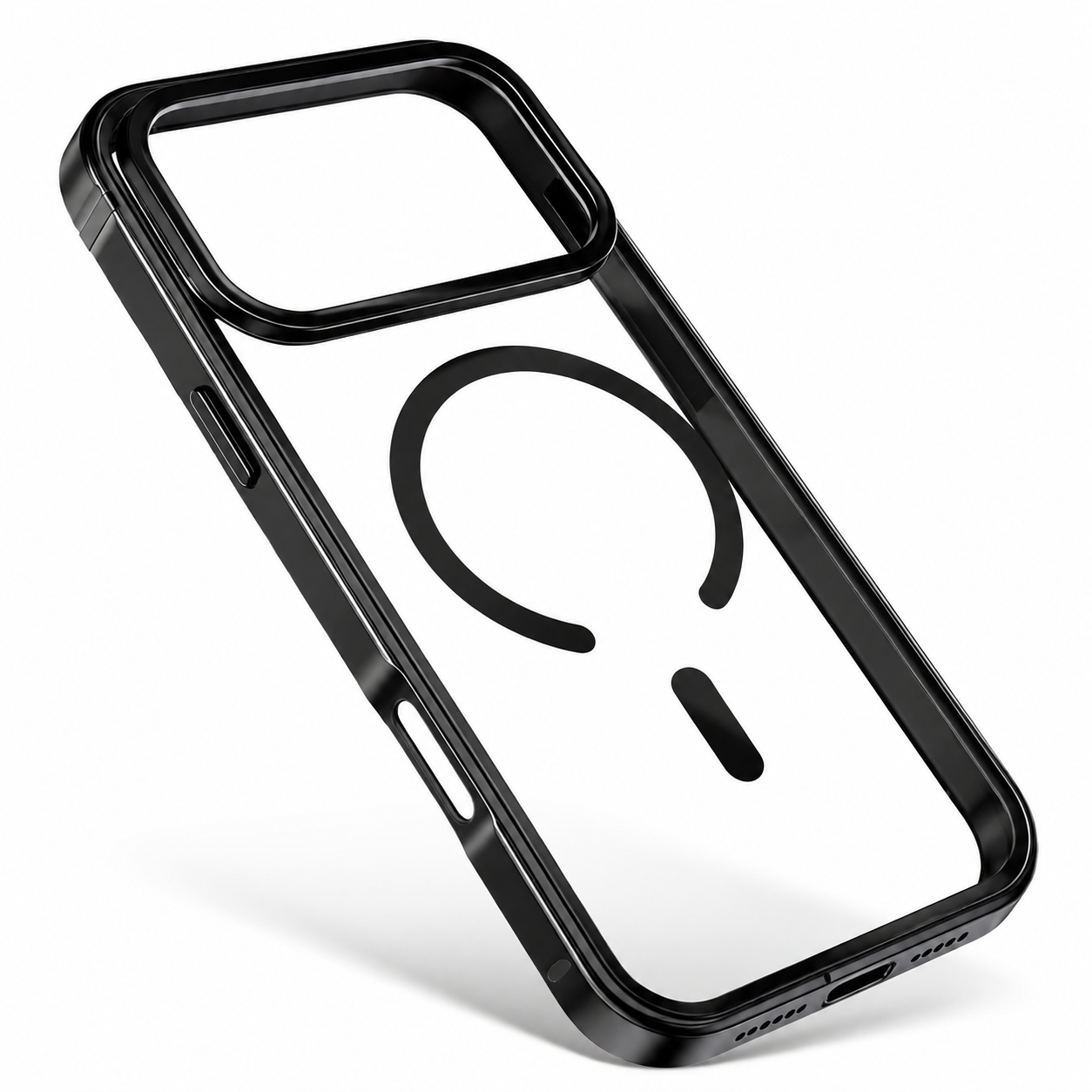 Premium iPhone Case Metal Frame Magnetic Cover Clear Back Protective Slim Full Coverage