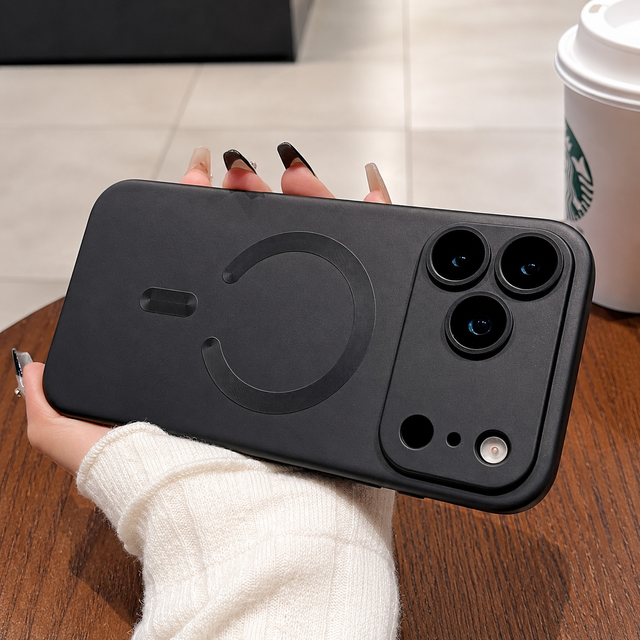 Premium iPhone Case Metallic Paint MagSafe Compatible Magnetic Cover Wireless Charging Lens Protection Protective Case