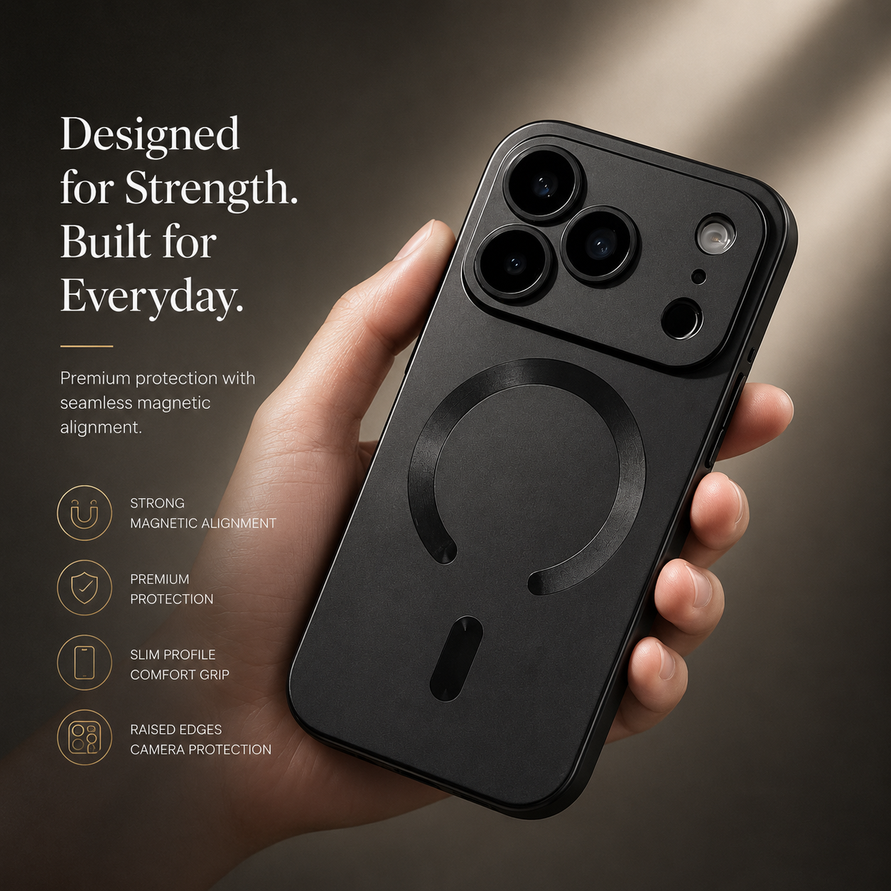 Premium iPhone Case Metallic Paint Magnetic Cover MagSafe Compatible Soft TPU Shockproof Lens Protection Case