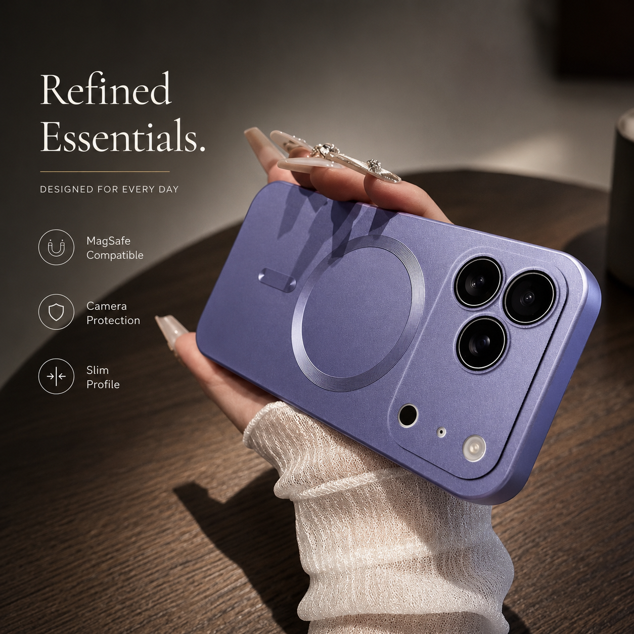 Premium iPhone Case Metallic Paint Magnetic Cover MagSafe Compatible Soft TPU Shockproof Lens Protection Case