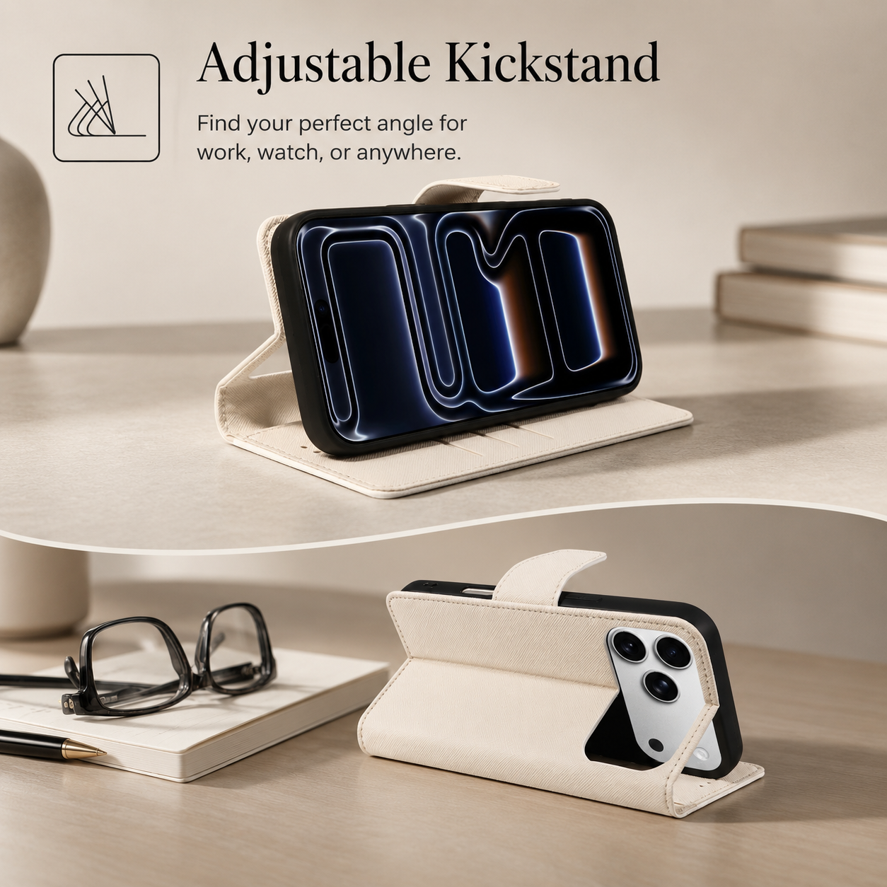 Premium iPhone Case PU Leather Magnetic Wallet Cover Shockproof Protective Fashion Full Coverage Case