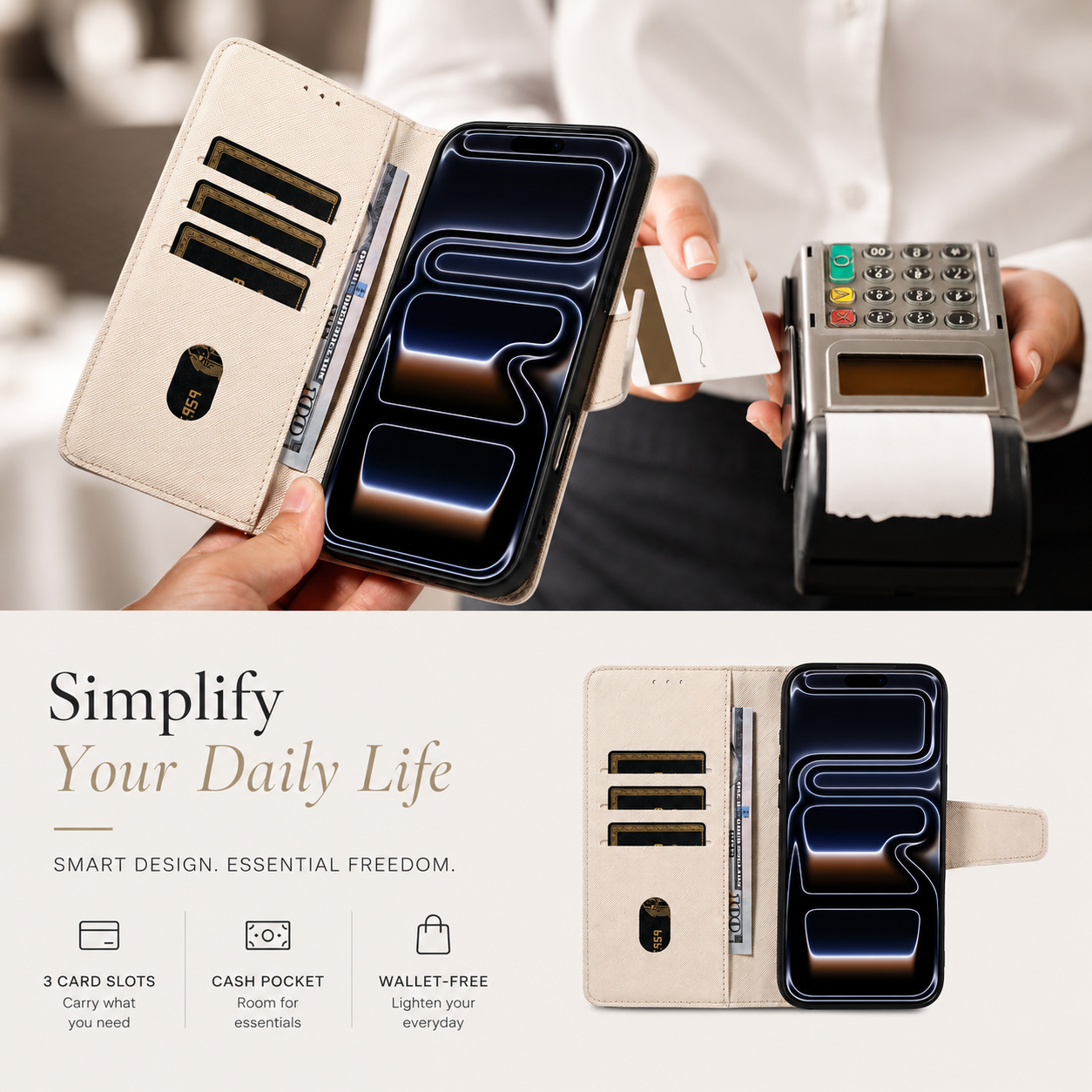 Premium iPhone Case PU Leather Magnetic Wallet Cover Shockproof Protective Fashion Full Coverage Case
