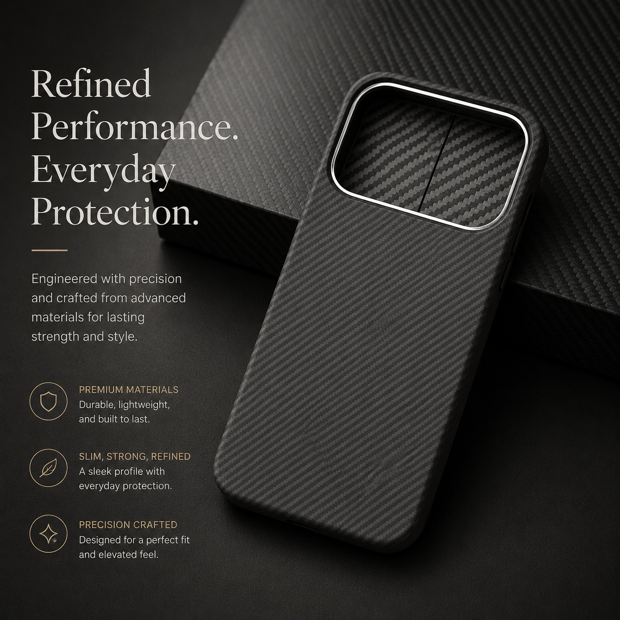 Premium iPhone Case Real Aramid Carbon Fiber Magnetic MagSafe Compatible Lightweight Shockproof Protective Cover