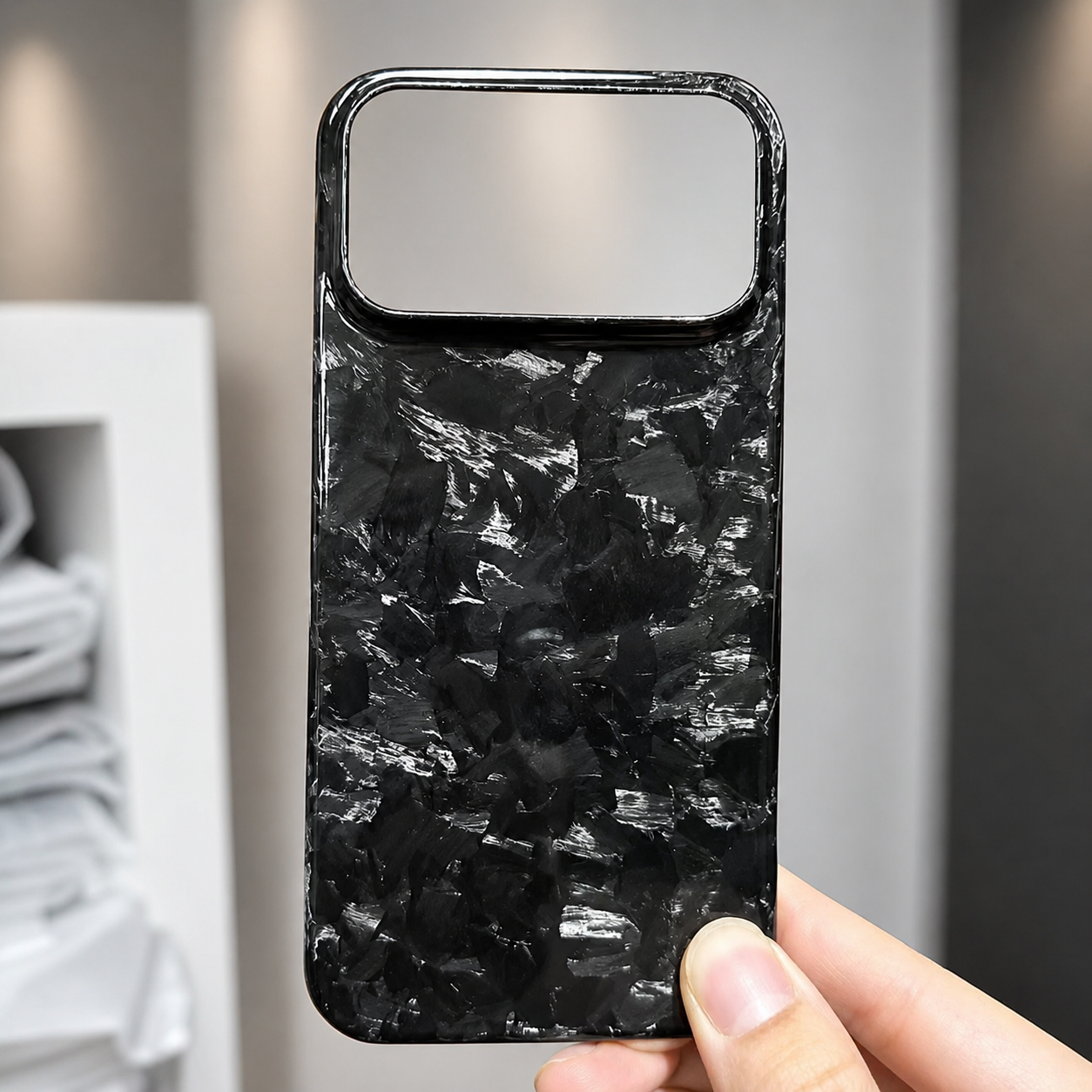 Premium iPhone Case Real Forged Carbon Fiber Lightweight Slim Cover Anti Fingerprint Non Slip Tough Protective Case