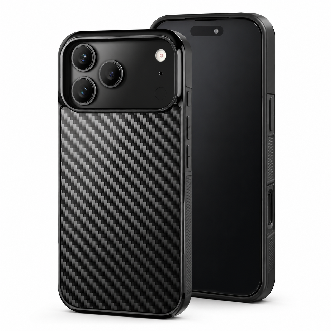 Premium iPhone Case Real Forged Carbon Fiber MagSafe Cover Shockproof TPU Hybrid Non Slip Full Coverage Protective Case