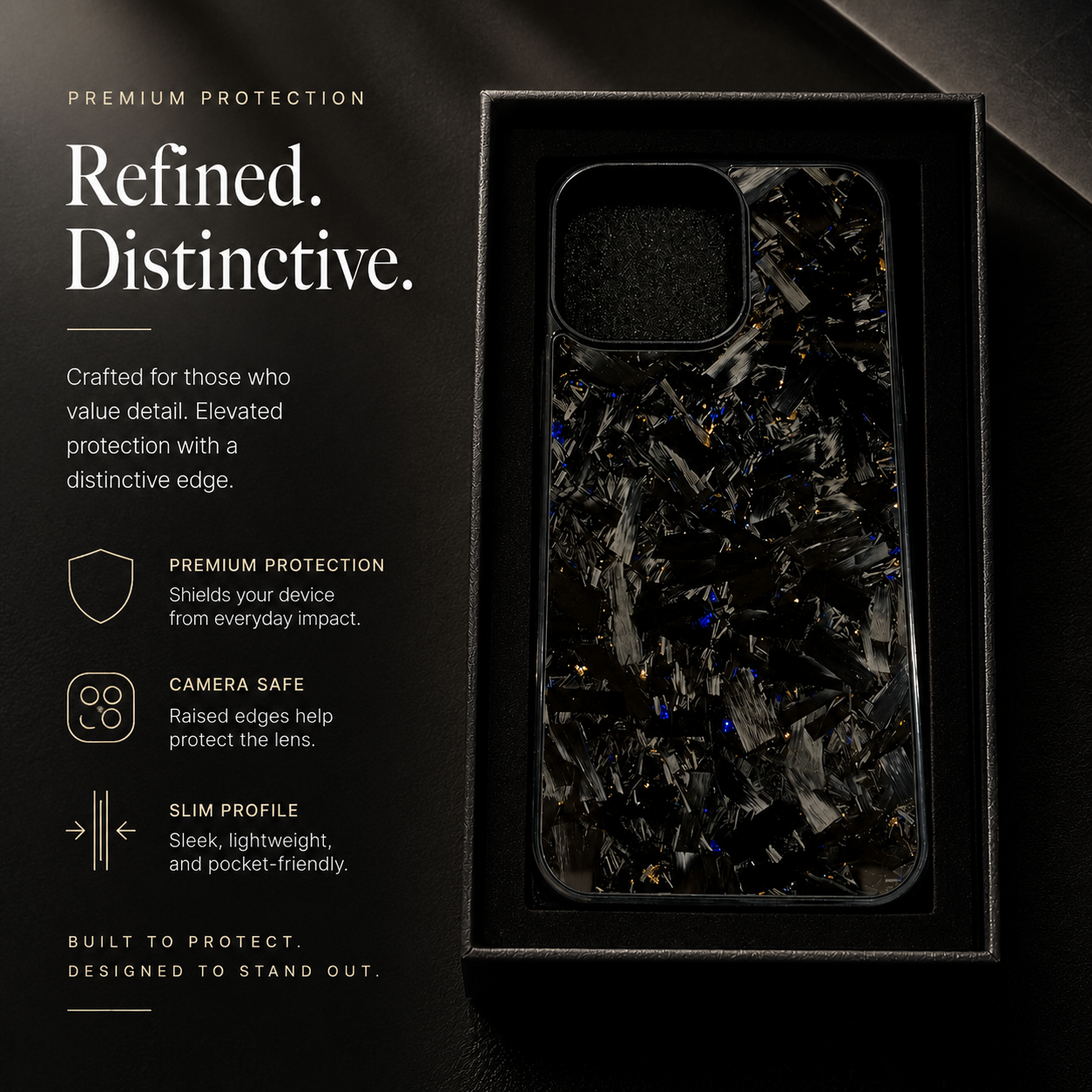Premium iPhone Case Real Glossy Forged Carbon Fiber MagSafe Cover Textured TPU Hybrid Shockproof Lightweight Full Coverage Protective Case