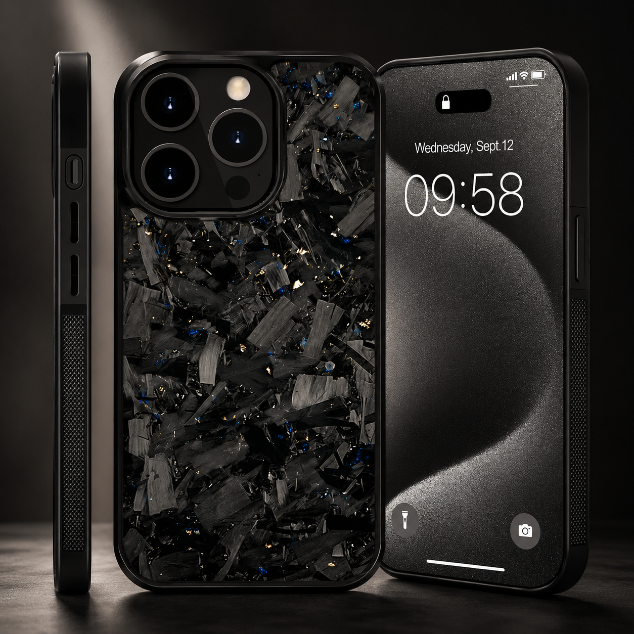 Premium iPhone Case Real Glossy Forged Carbon Fiber MagSafe Cover Textured TPU Hybrid Shockproof Lightweight Full Coverage Protective Case