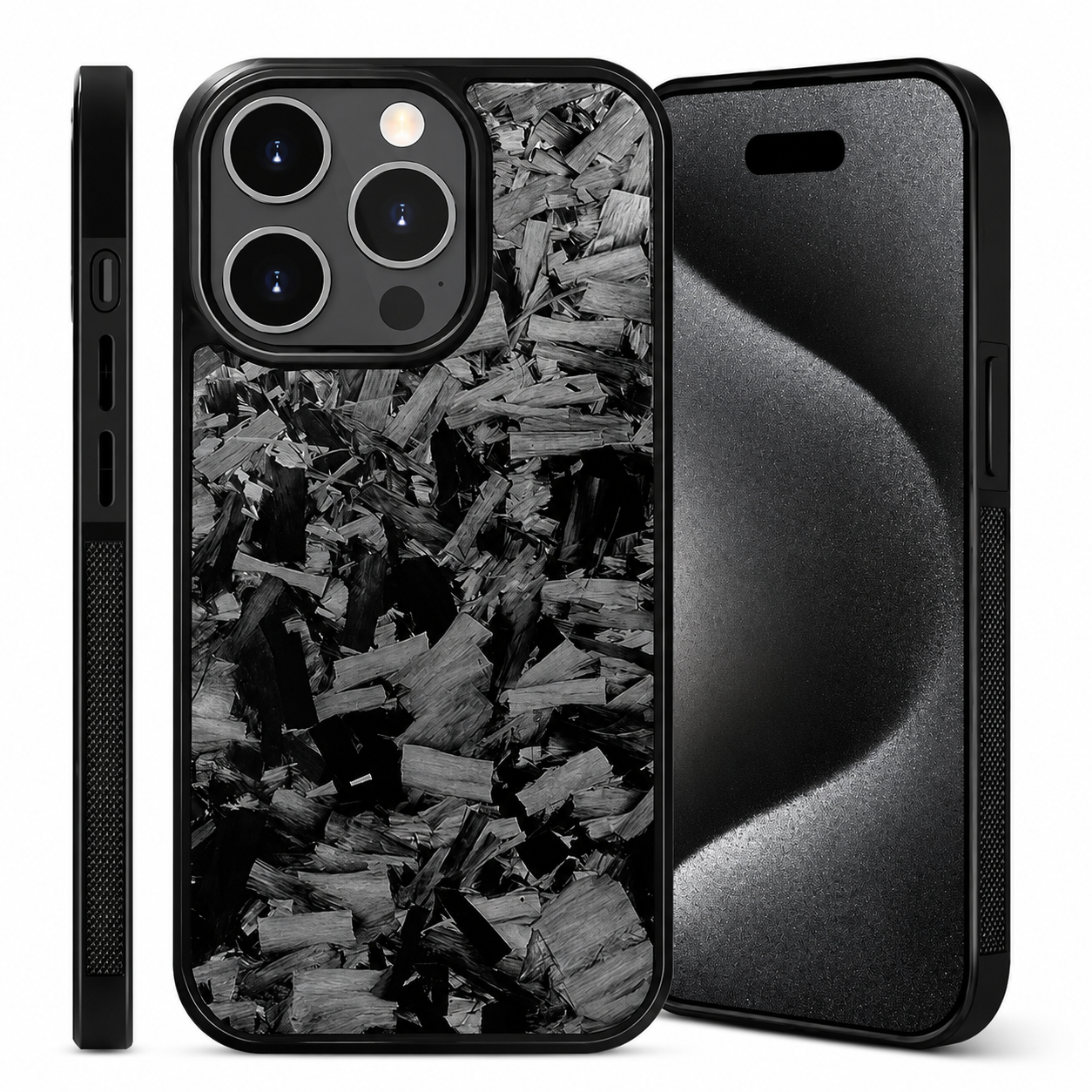 Premium iPhone Case Real Glossy Forged Carbon Fiber MagSafe Cover Textured TPU Hybrid Shockproof Lightweight Full Coverage Protective Case