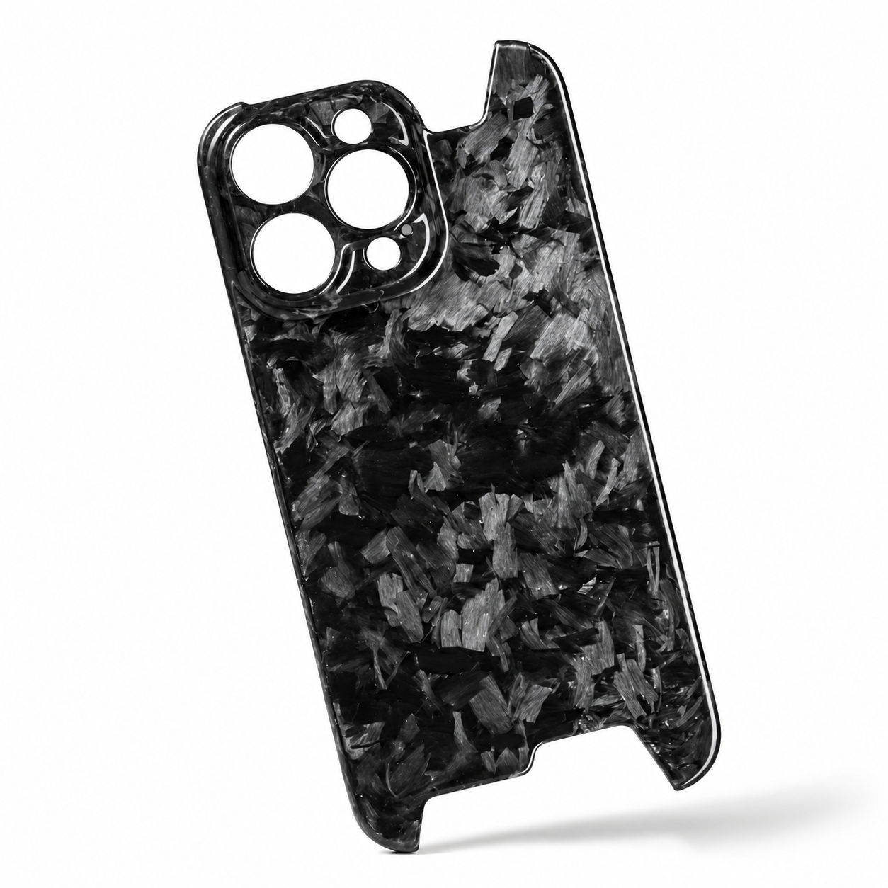 Premium iPhone Case Real Glossy Forged Carbon Fiber Ultra Thin Lightweight Slim Half Wrapped Protective Cover