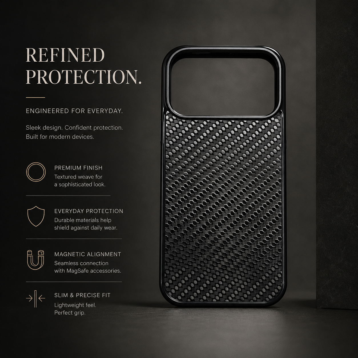 Premium iPhone Case Real Woven Carbon Fiber MagSafe Cover Shockproof Dual Layer Lightweight Non Slip Full Coverage Protective Case
