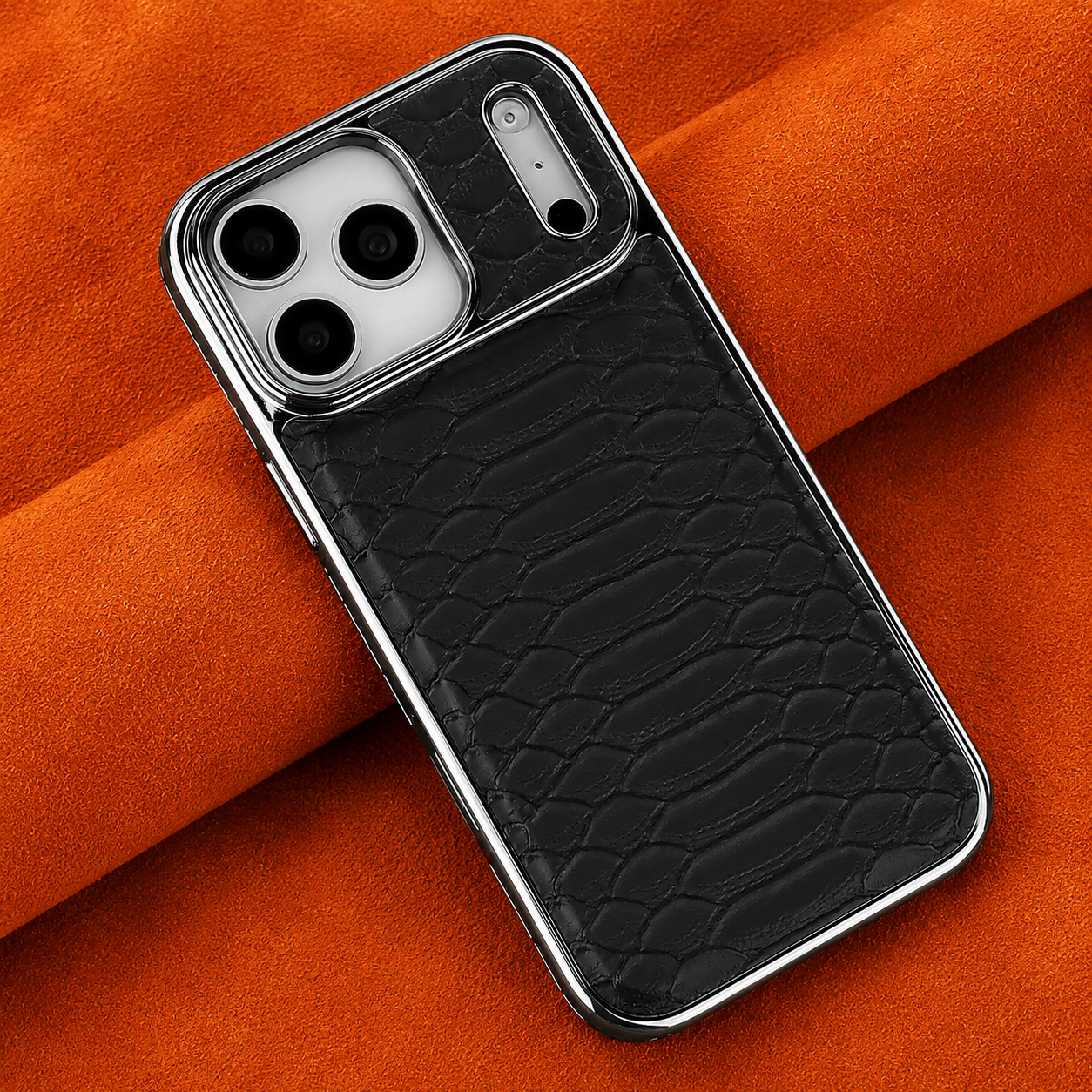 Premium iPhone Case Snake Pattern Leather Cover Soft Flannel Lining Protective Fashion Case