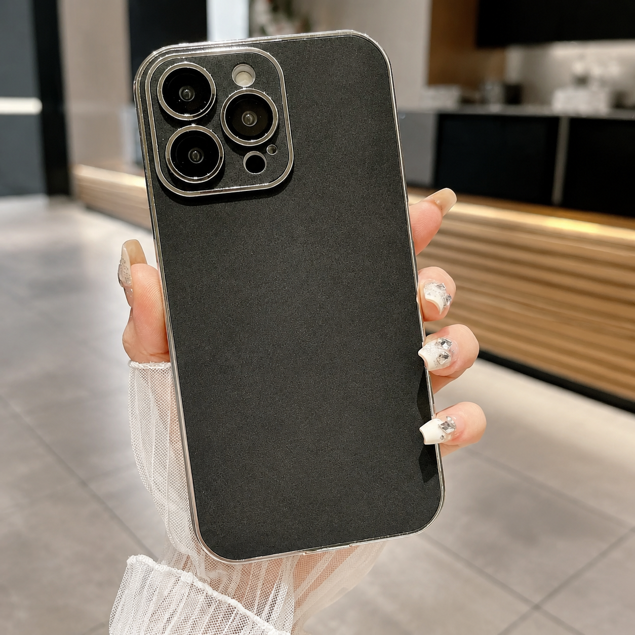 Premium iPhone Case Suede Leather Electroplated Cover Ultra Thin Shockproof Non Slip Camera Protection Full Coverage