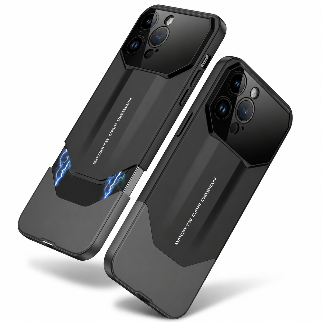 Premium iPhone Case Supercar Design Shockproof Hard PC Cover Camera Protection Luxury Protective Case