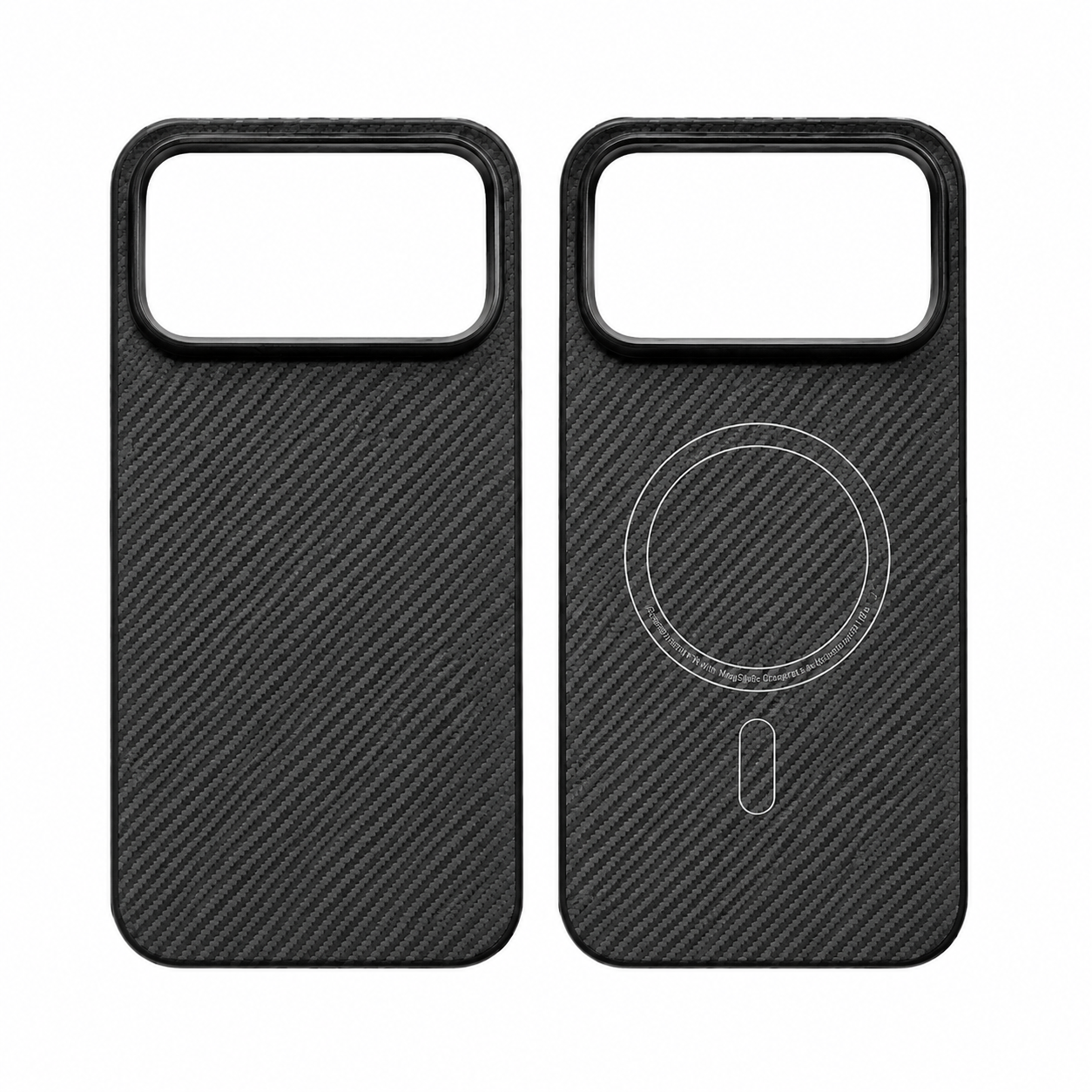 Premium iPhone Case Thin Aramid Fiber MagSafe Cover Ultra Lightweight Carbon Texture Half Wrapped Protective Case