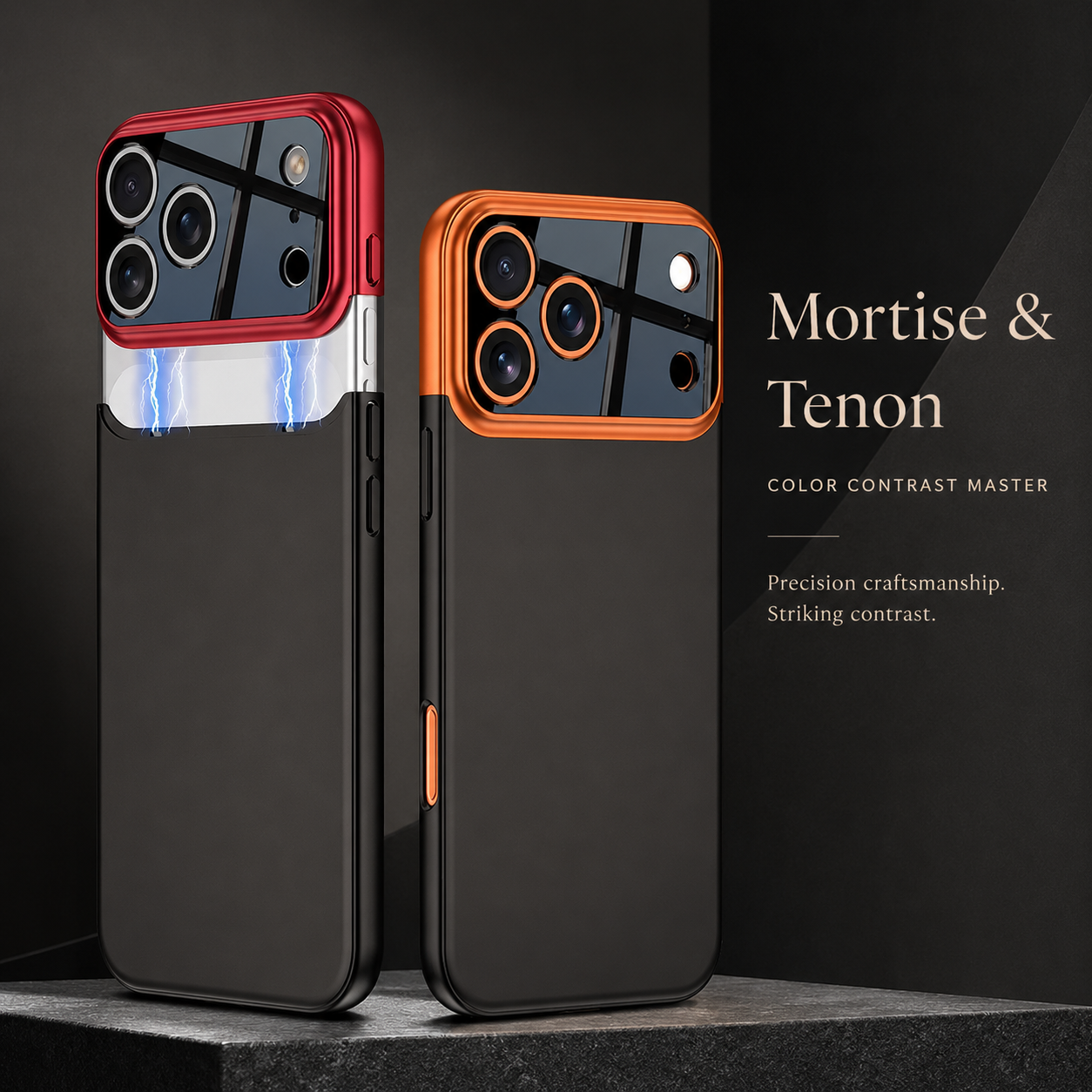 Premium iPhone Case Two Tone Spliced Hard Cover Slim Camera Protection Anti Scratch Protective Case
