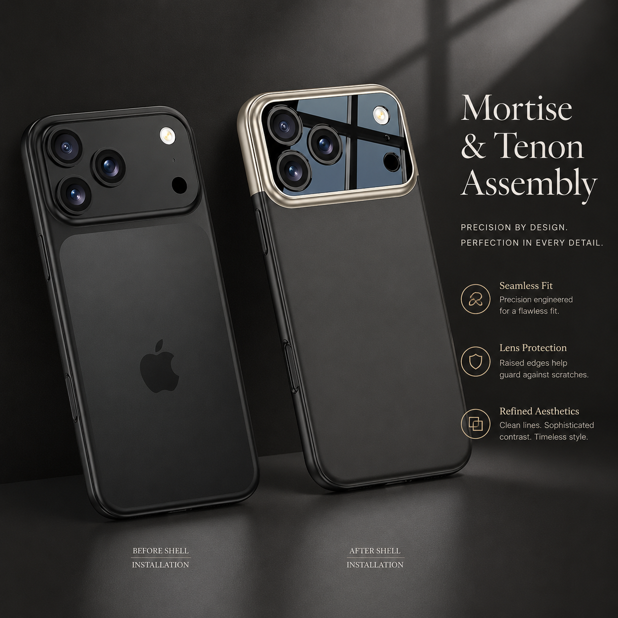Premium iPhone Case Two Tone Spliced Hard Cover Slim Camera Protection Anti Scratch Protective Case