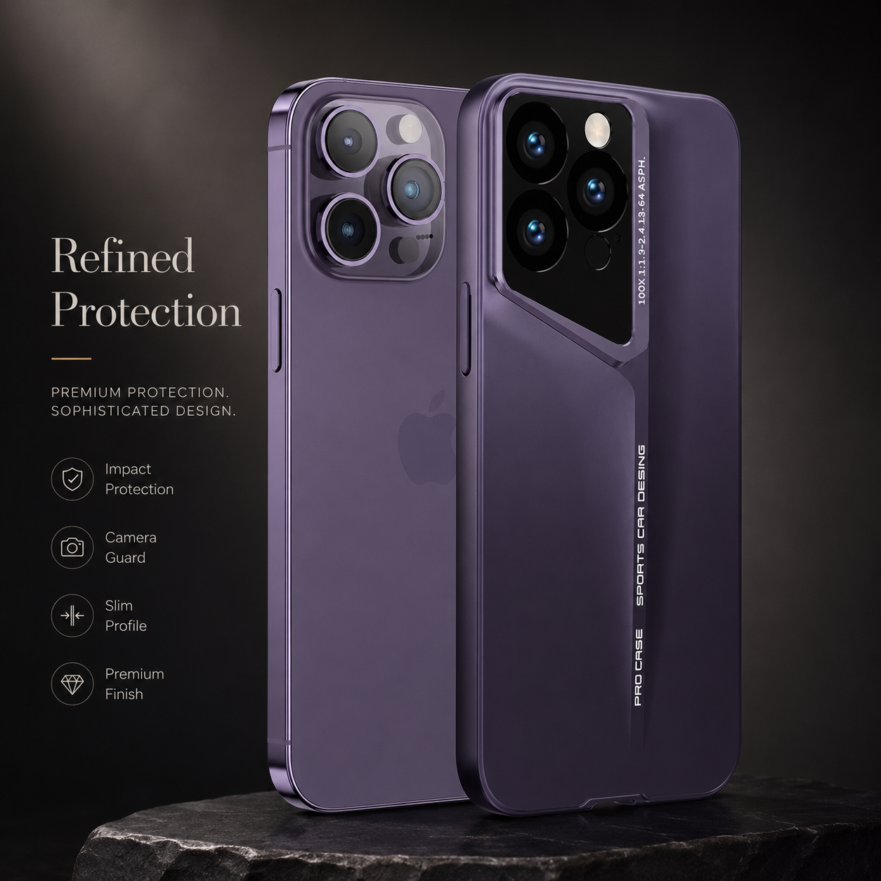 Premium iPhone Case Ultra Slim Matte Hard PC Cover Shockproof Frosted Lens Protection Anti Scratch Protective Case