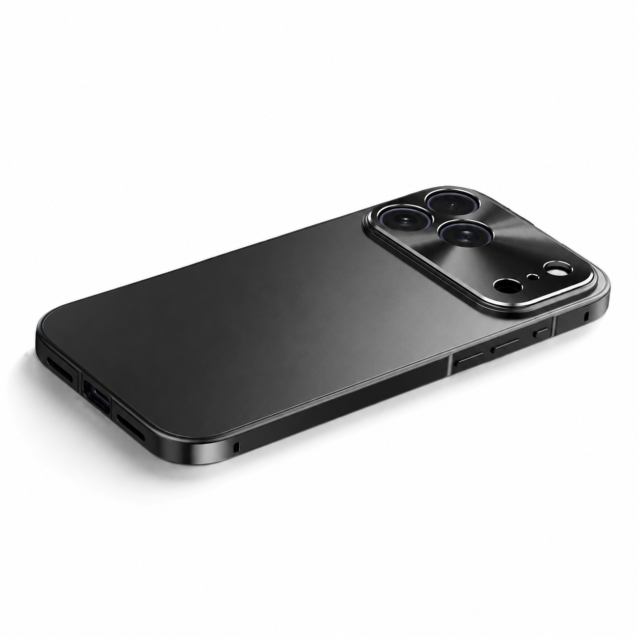 Premium iPhone Case Ultra Thin Aluminum Alloy Frame Cover Frosted Matte Backplate Shockproof Camera Lens Protection