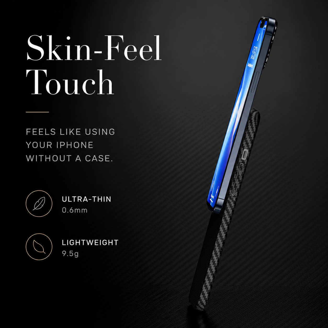 Premium iPhone Case Ultra Thin Carbon Fiber Matte Cover 0.2mm Lightweight Scratch Resistant Design
