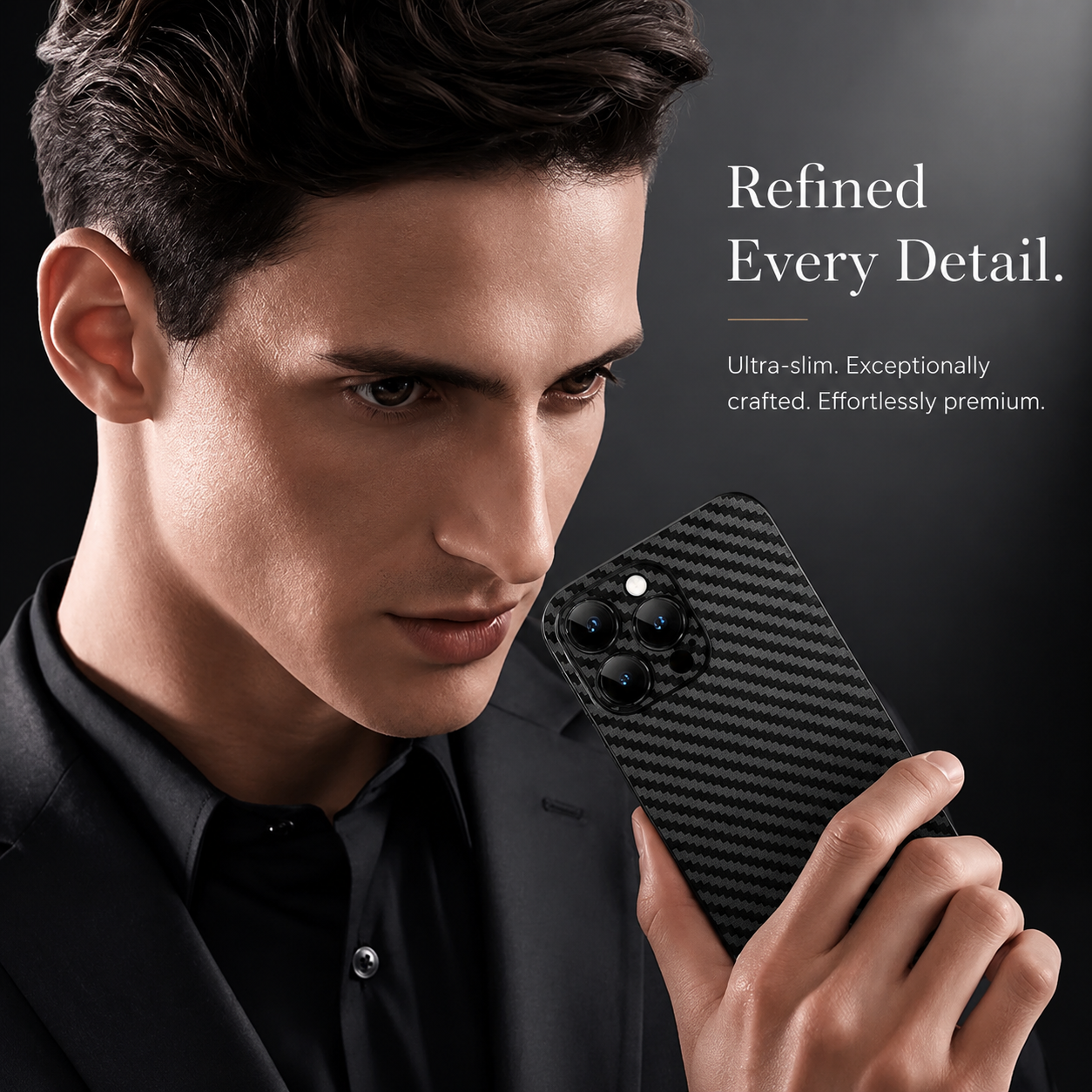 Premium iPhone Case Ultra Thin Carbon Fiber Matte Cover 0.2mm Lightweight Scratch Resistant Design