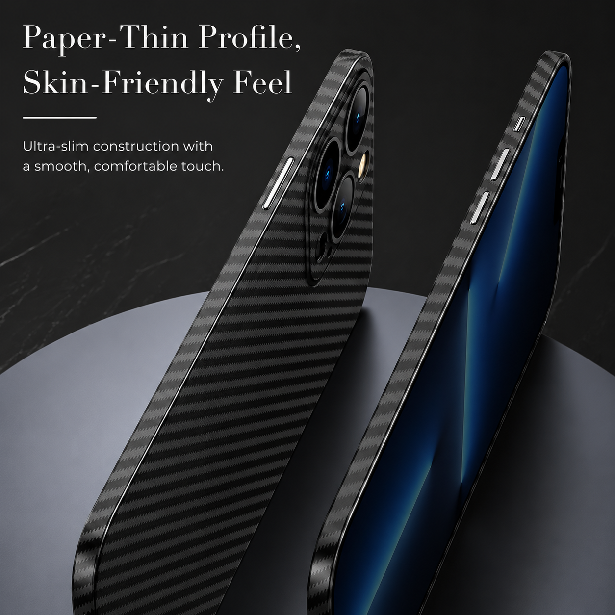 Premium iPhone Case Ultra Thin Carbon Fiber Matte Cover 0.2mm Lightweight Scratch Resistant Design