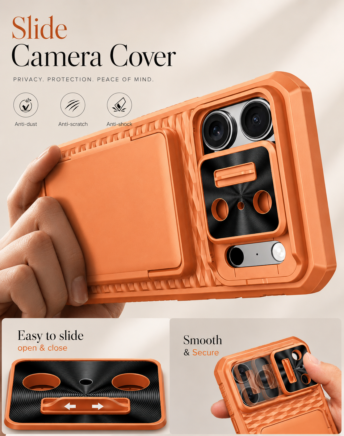 Premium iPhone Case Wallet Card Holder Sliding Camera Cover Stand Shockproof Dual Layer Heavy Duty Full Coverage