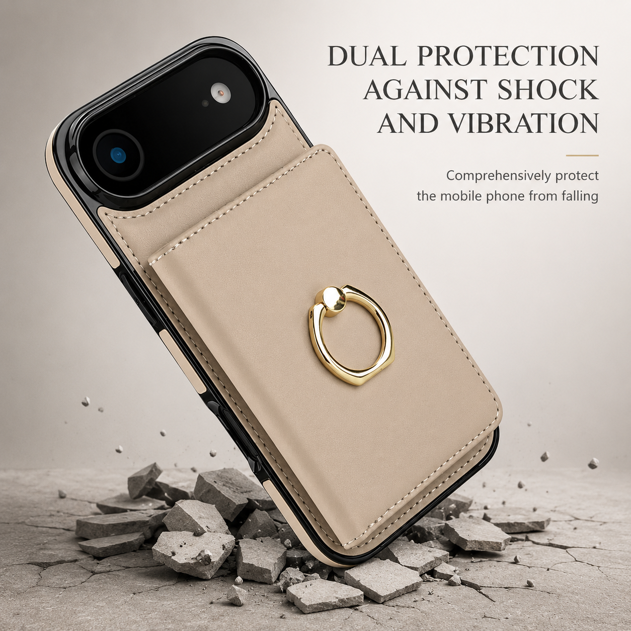 Premium iPhone Case Wallet Cover Card Holder 360 Rotating Ring Kickstand Magnetic Clasp Shockproof Full Coverage