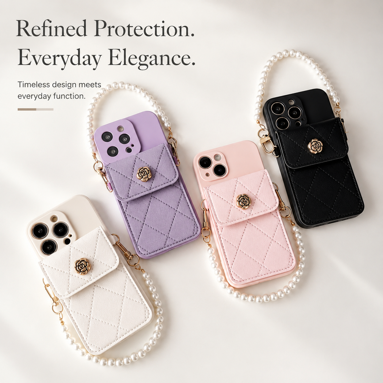 Premium iPhone Case Wallet MagSafe Compatible Crossbody Strap Cover Card Holder Slim Protection