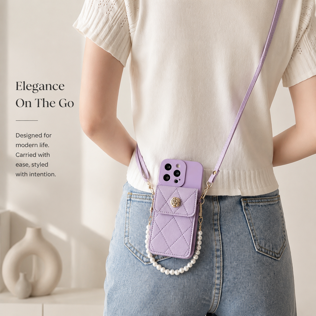 Premium iPhone Case Wallet MagSafe Compatible Crossbody Strap Cover Card Holder Slim Protection