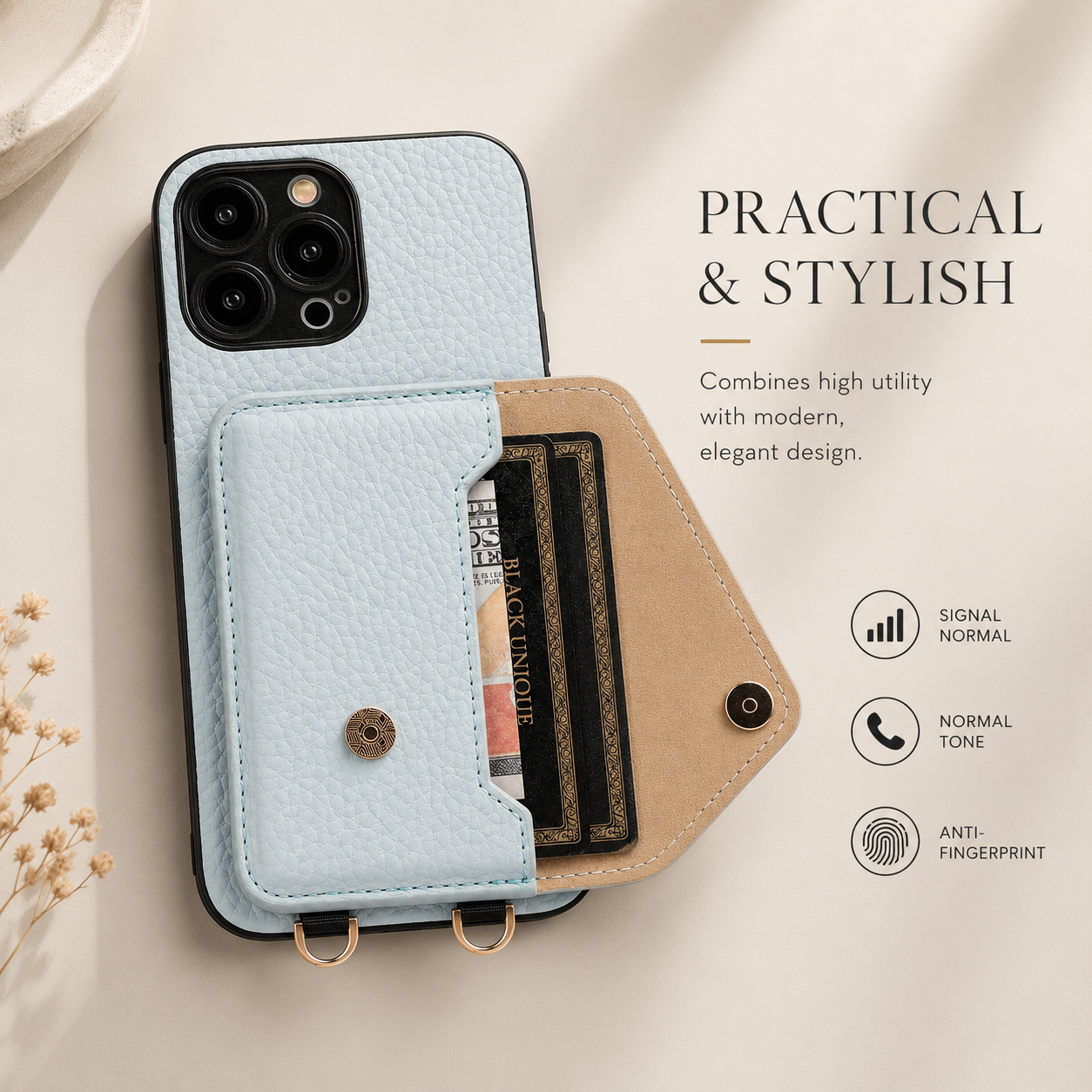 Premium iPhone Case Wallet MagSafe Compatible Crossbody Strap Leather Cover Card Holder Protection