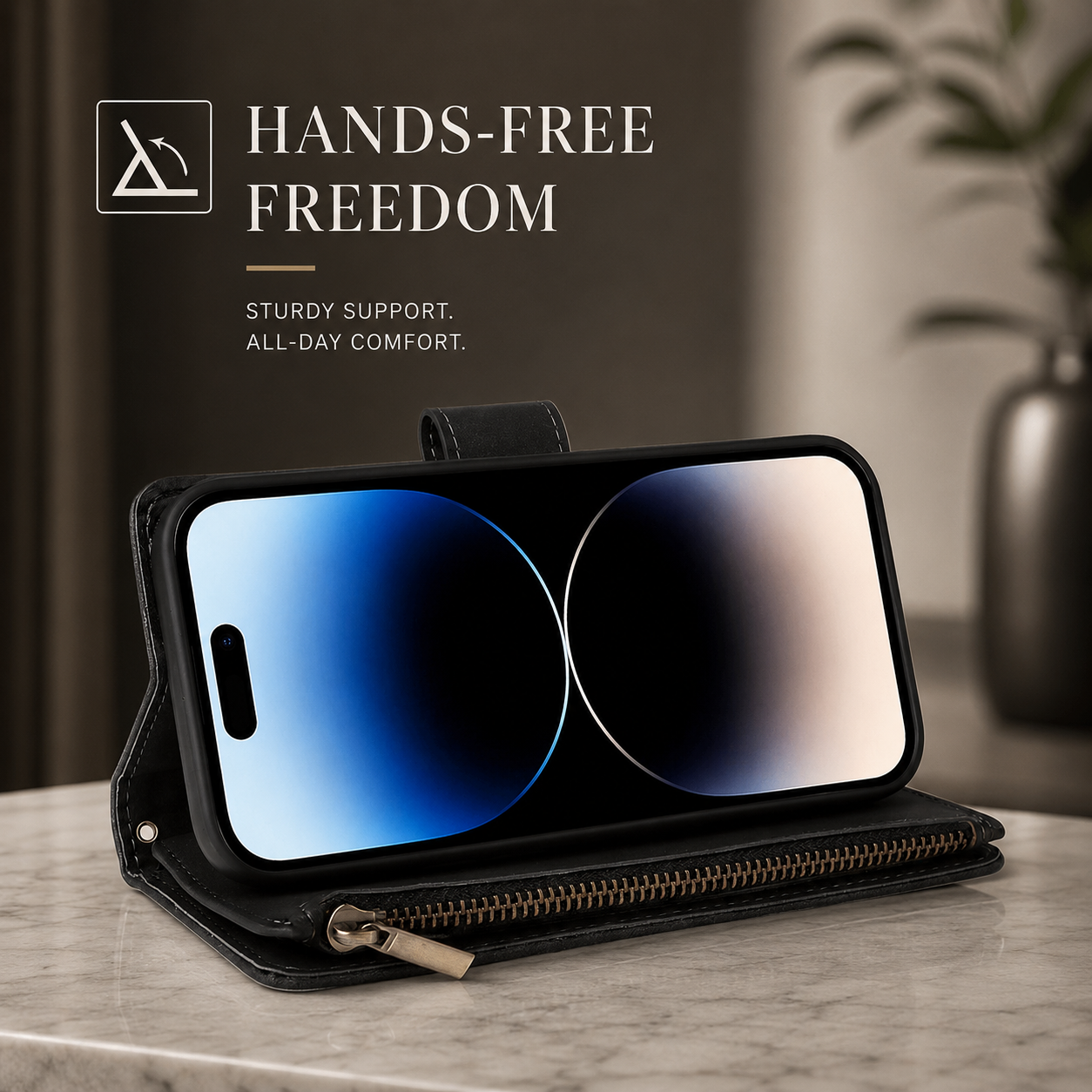 Premium iPhone Case Wallet MagSafe Compatible Leather Card Holder Cover Magnetic Closure Protection
