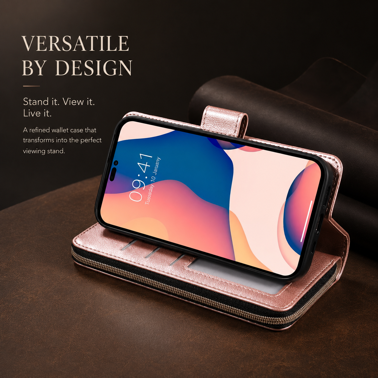 Premium iPhone Case Wallet MagSafe Compatible Leather Card Holder Cover Magnetic Closure Protection