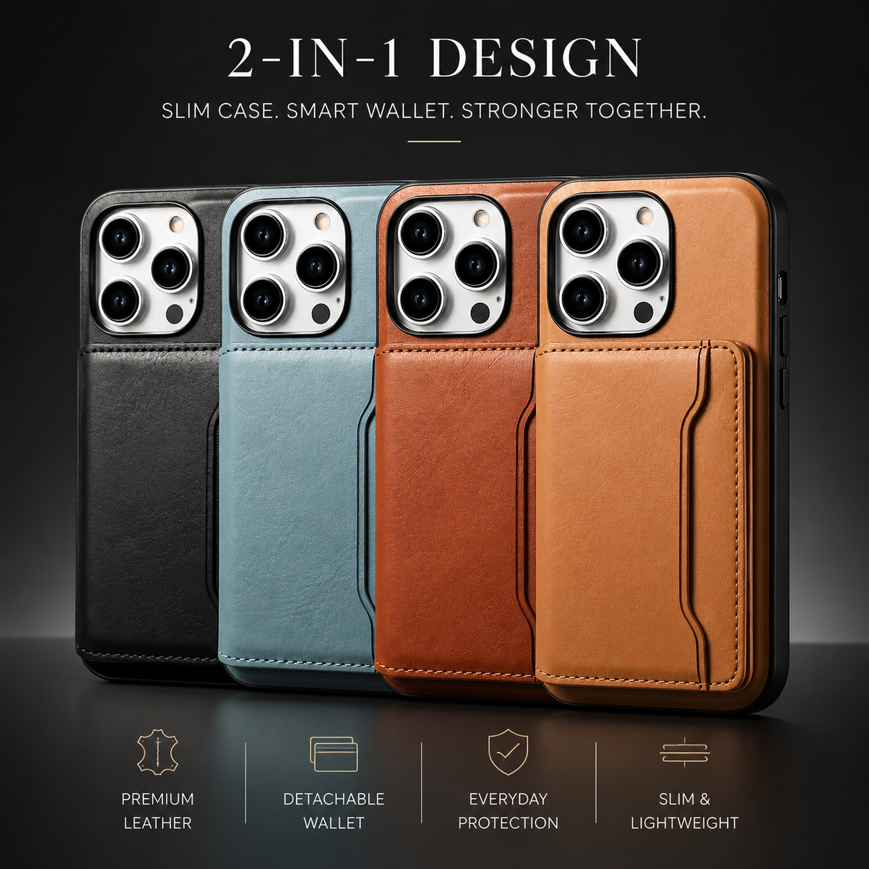 Premium iPhone Case Wallet MagSafe Compatible Leather Card Holder Cover Shockproof Slim Protection