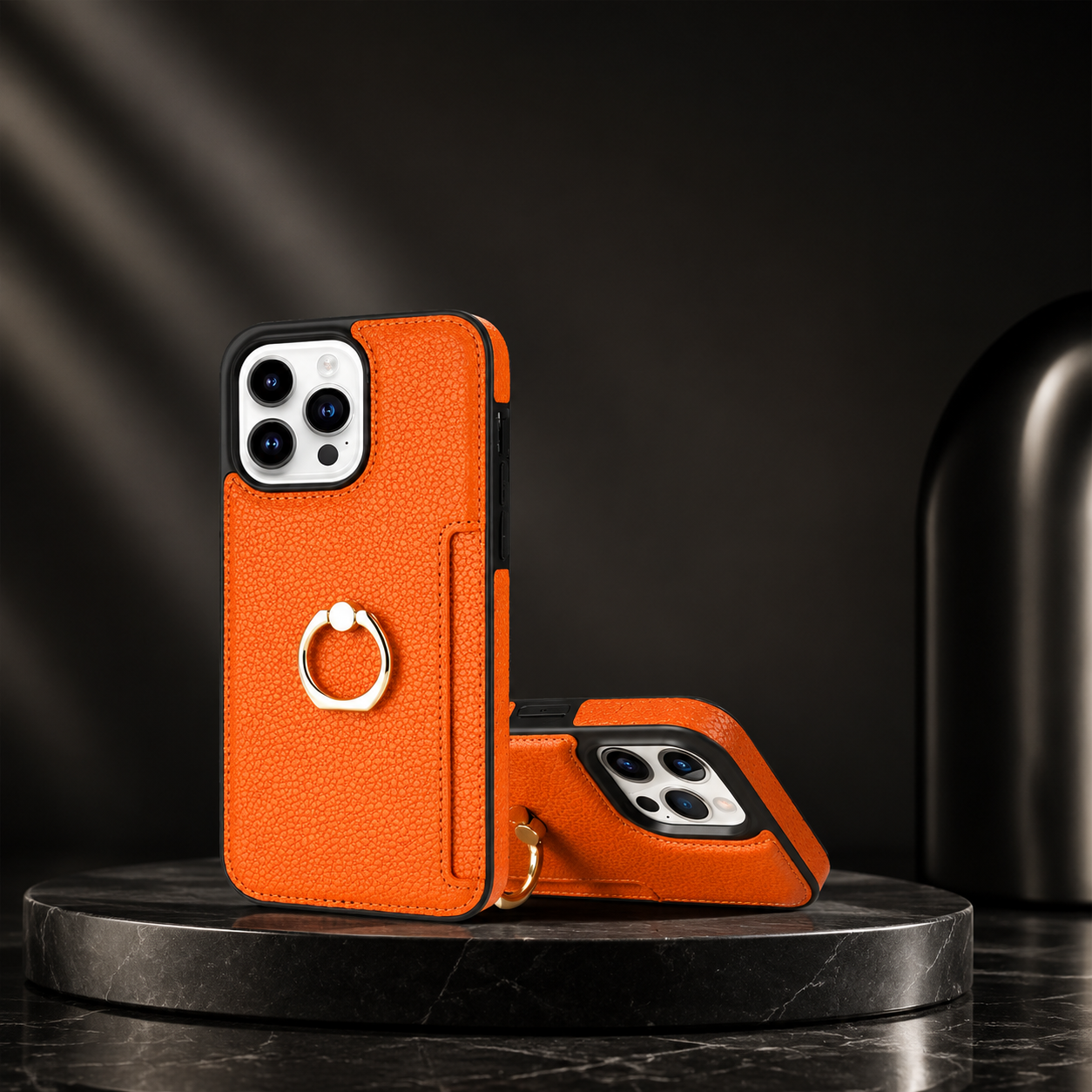 Premium iPhone Case Wallet MagSafe Compatible Leather Card Holder Ring Stand Cover Shockproof Protection