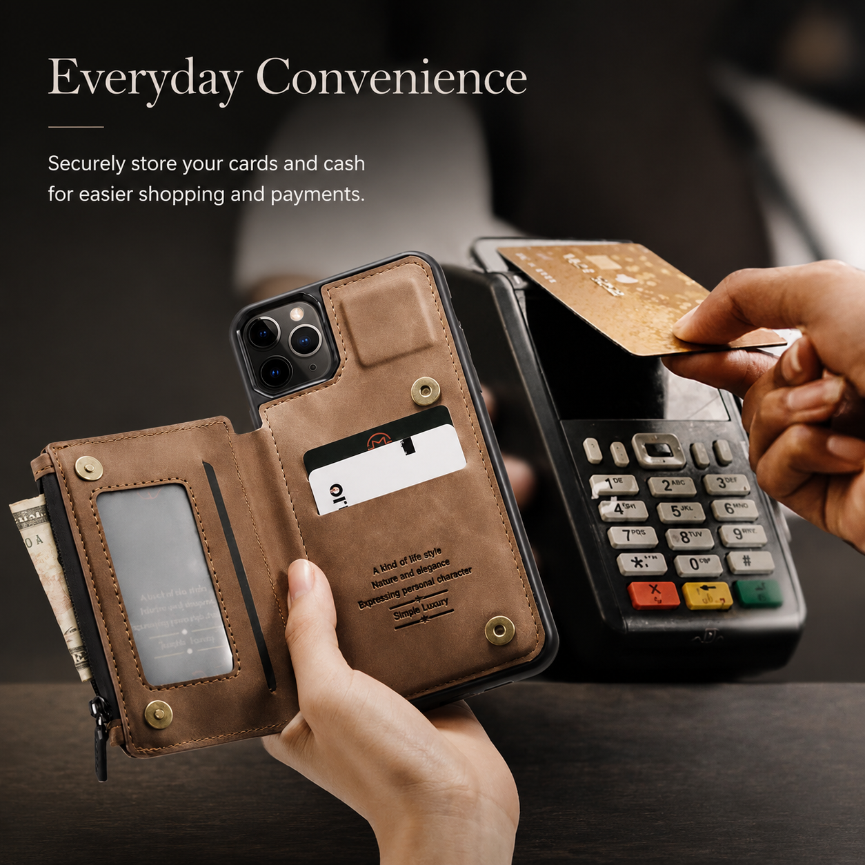 Premium iPhone Case Wallet MagSafe Compatible Leather Card Holder Stand Cover Shockproof Protection