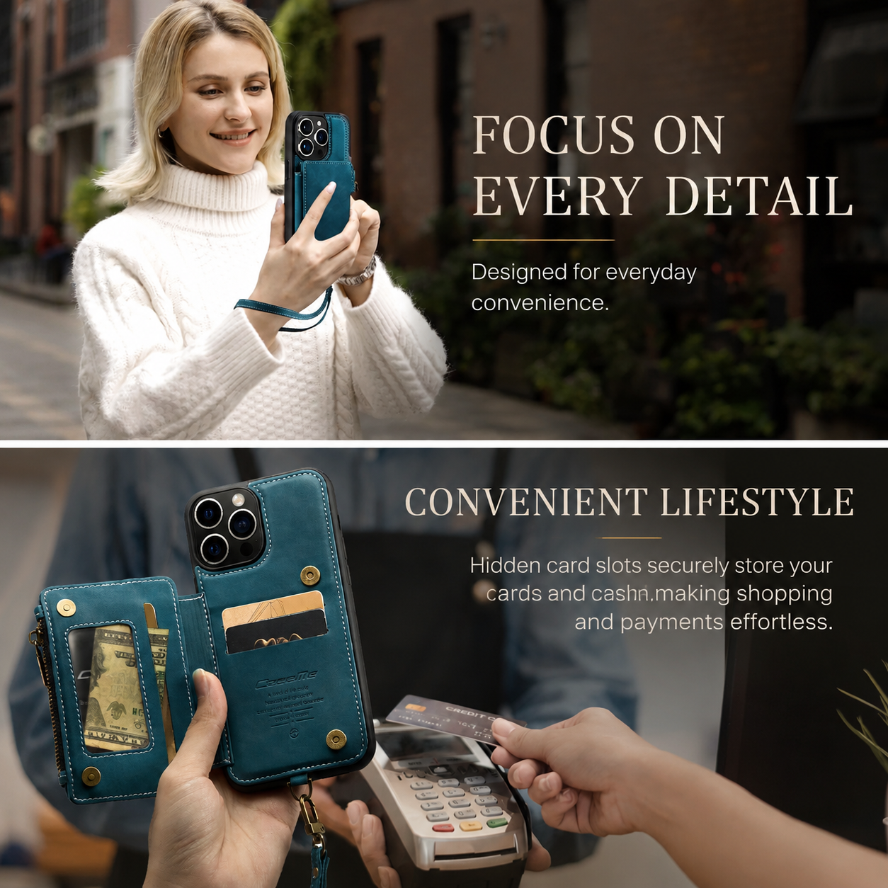Premium iPhone Case Wallet MagSafe Compatible Leather Card Holder Stand Cover Shockproof Protection
