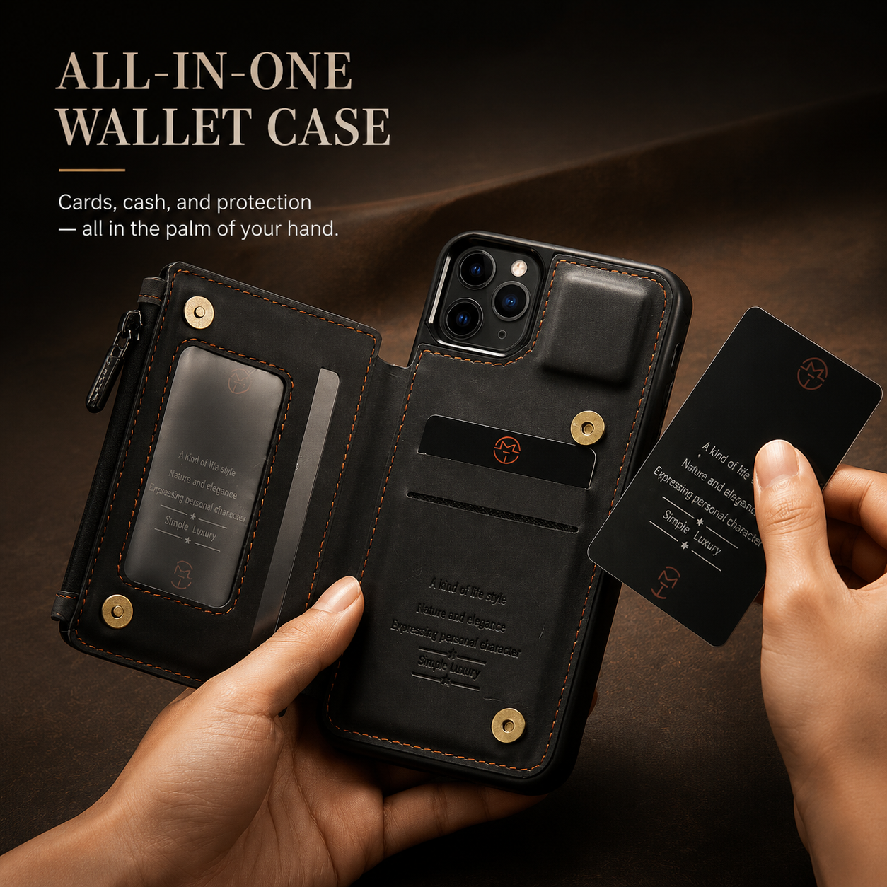 Premium iPhone Case Wallet MagSafe Compatible Leather Card Holder Stand Cover Shockproof Protection