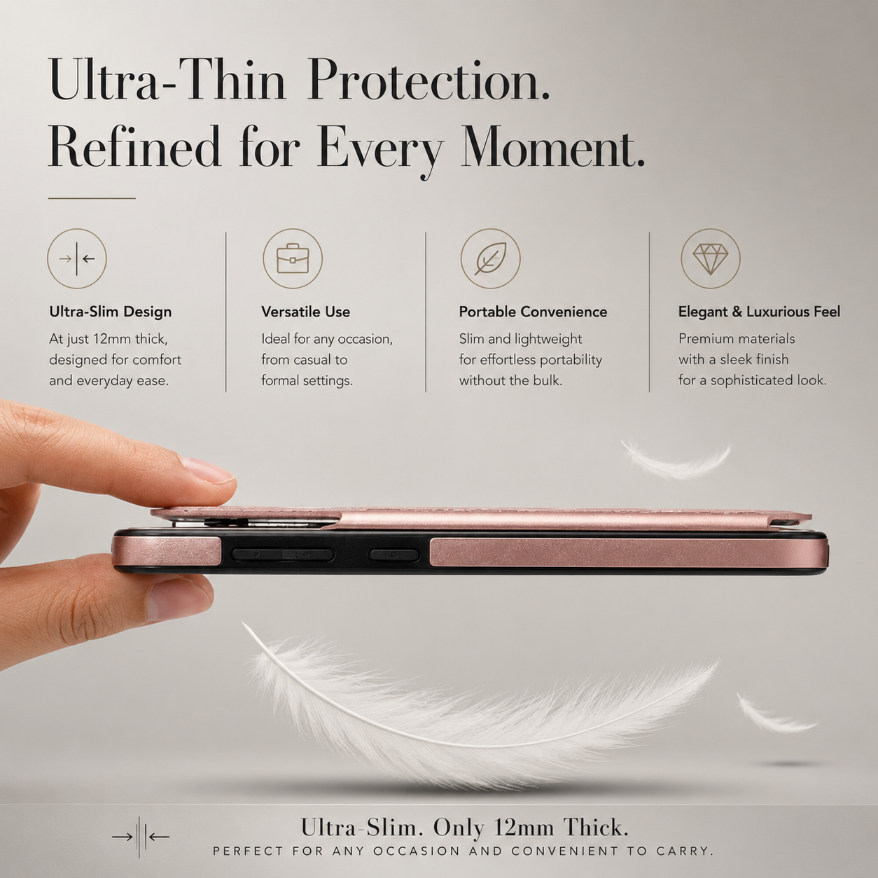 Premium iPhone Case Wallet MagSafe Compatible Leather Flip Cover RFID Card Holder Protection