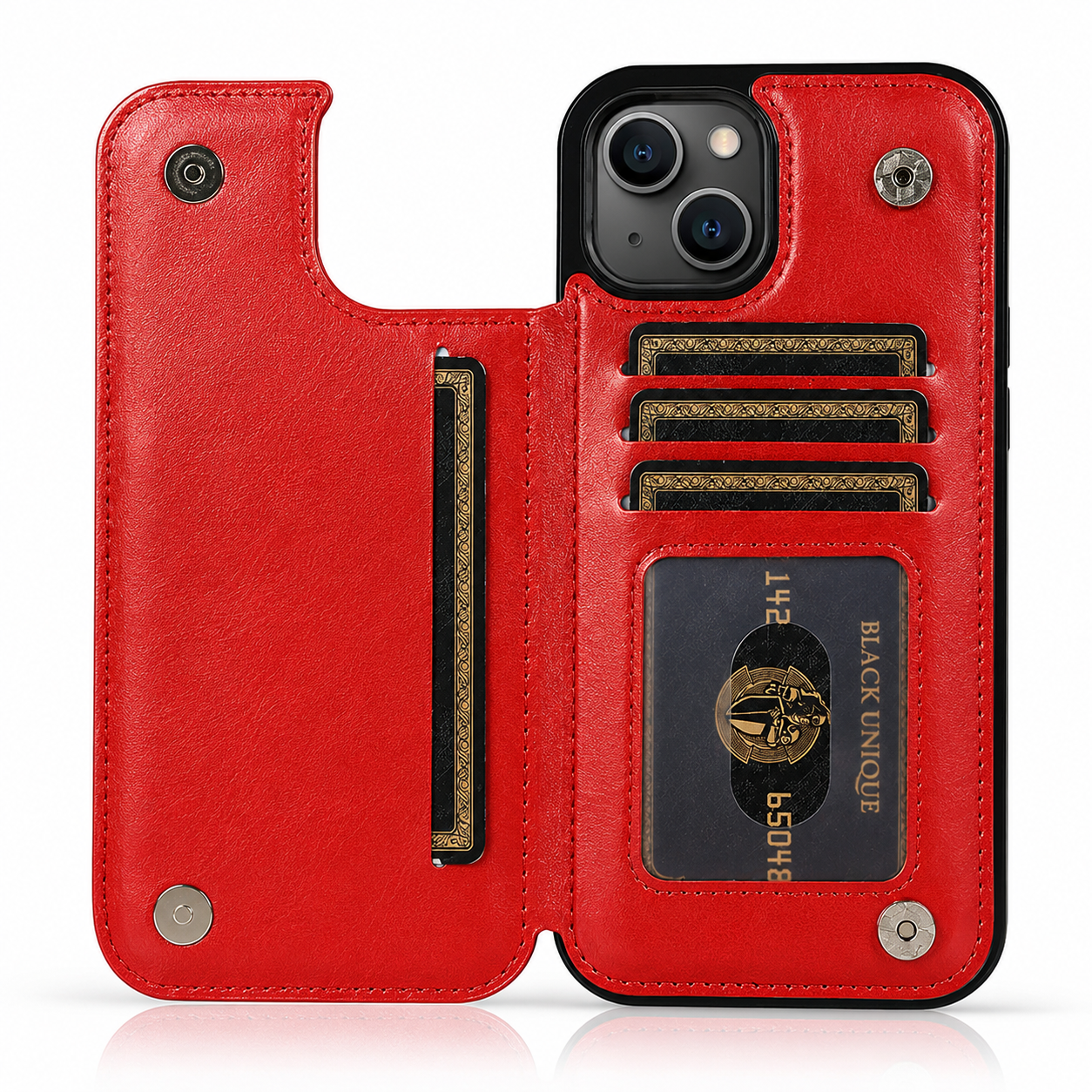 Premium iPhone Case Wallet MagSafe Compatible Leather Flip Cover RFID Card Holder Protection