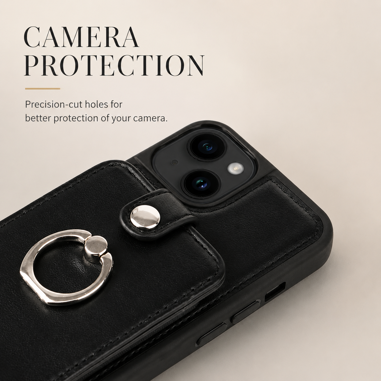 Premium iPhone Case Wallet MagSafe Compatible Leather Vertical Card Holder Ring Stand Cover Protection