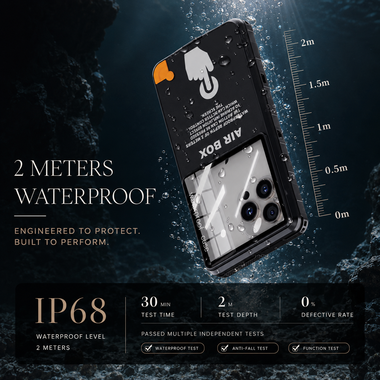 Premium iPhone Case Waterproof Shockproof Protective Cover IP68 Full Body Sealed Dustproof Outdoor Protection Case