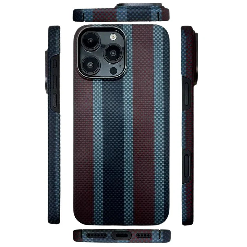 Premium iPhone Case Real Carbon Fiber Aramid Ultra Thin Full Coverage Cover Shockproof Anti Fingerprint Lightweight Protective Design