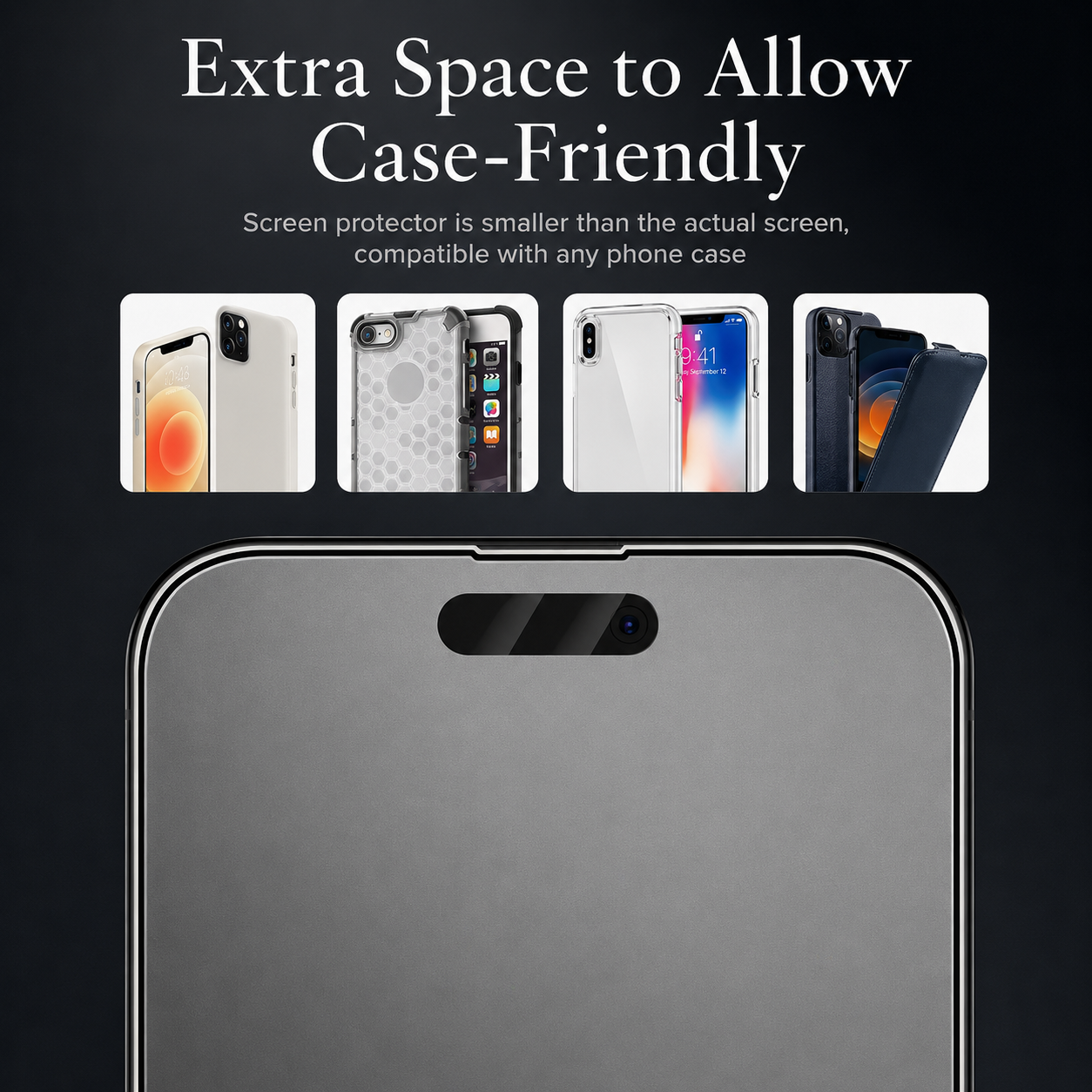 Premium iPhone Screen Protector Matte Privacy Anti Spy Tempered Glass Anti Glare Oleophobic Full Coverage Easy Installation Frame