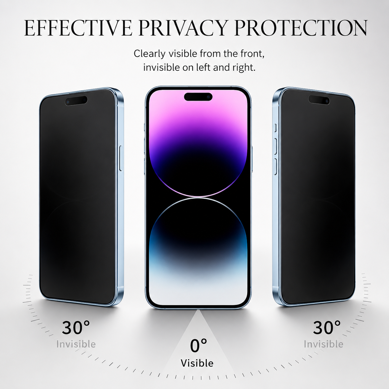 Premium iPhone Screen Protector Matte Privacy Anti Spy Tempered Glass Anti Glare Oleophobic Full Coverage Easy Installation Frame
